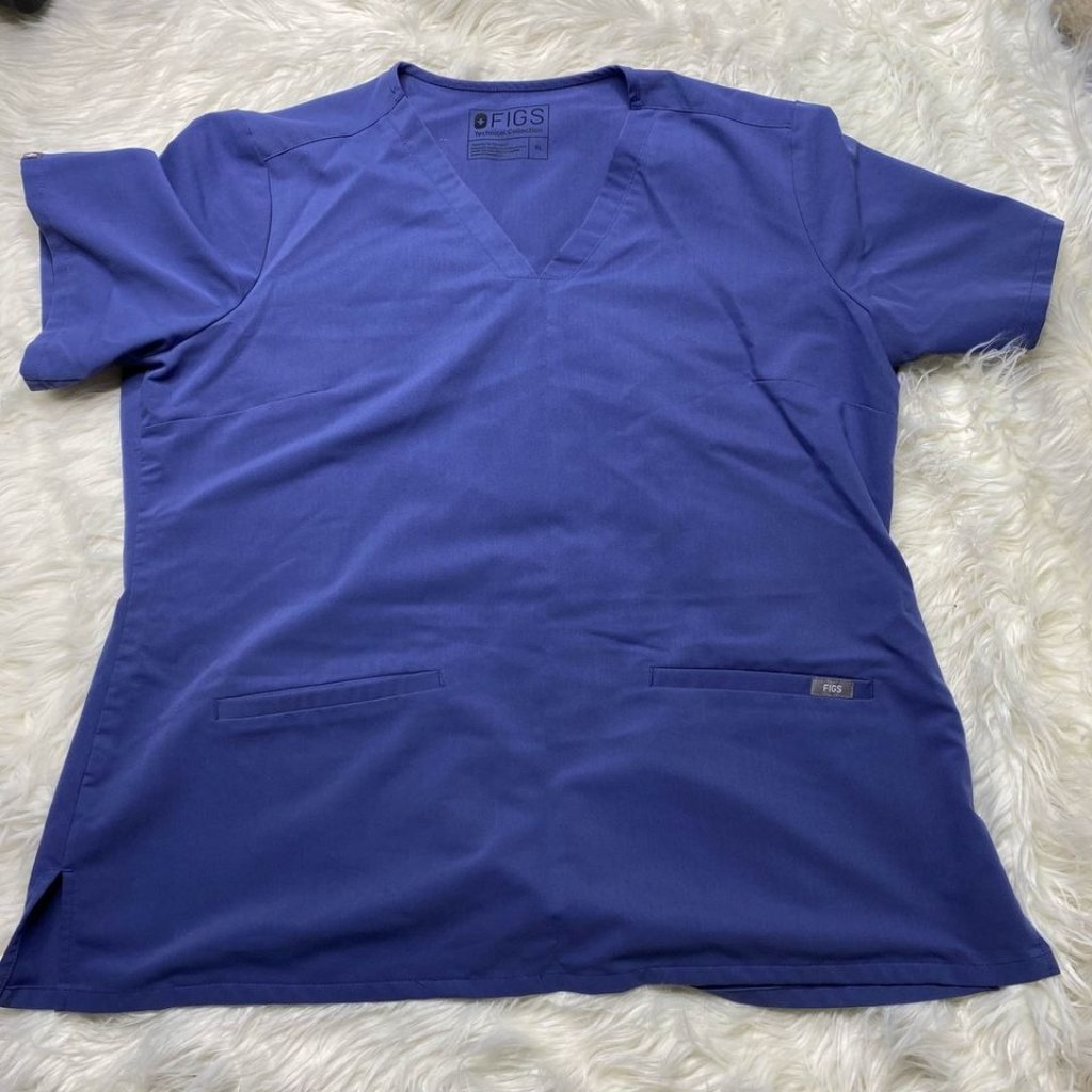 Figs Casma 3 Pocket Top Xl Cell Blue Technical Collection Scrub Xl